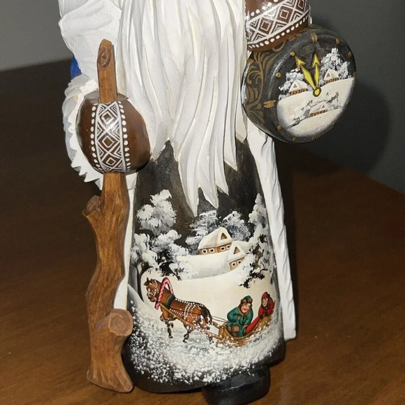 G. DeBREKHT SANTA FIGURINE  WOOD RARE HOLIDAY CARVING Limited Edition Signed 9” - Picture 6 of 14